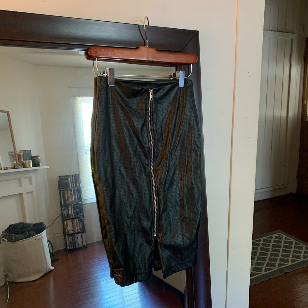 BlackMilk Clothing Perforated Leather-look Skirt
